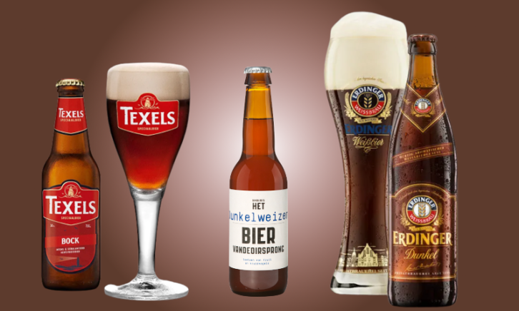 Dunkel Weizen bier banner Drie dunkel weizen bieren